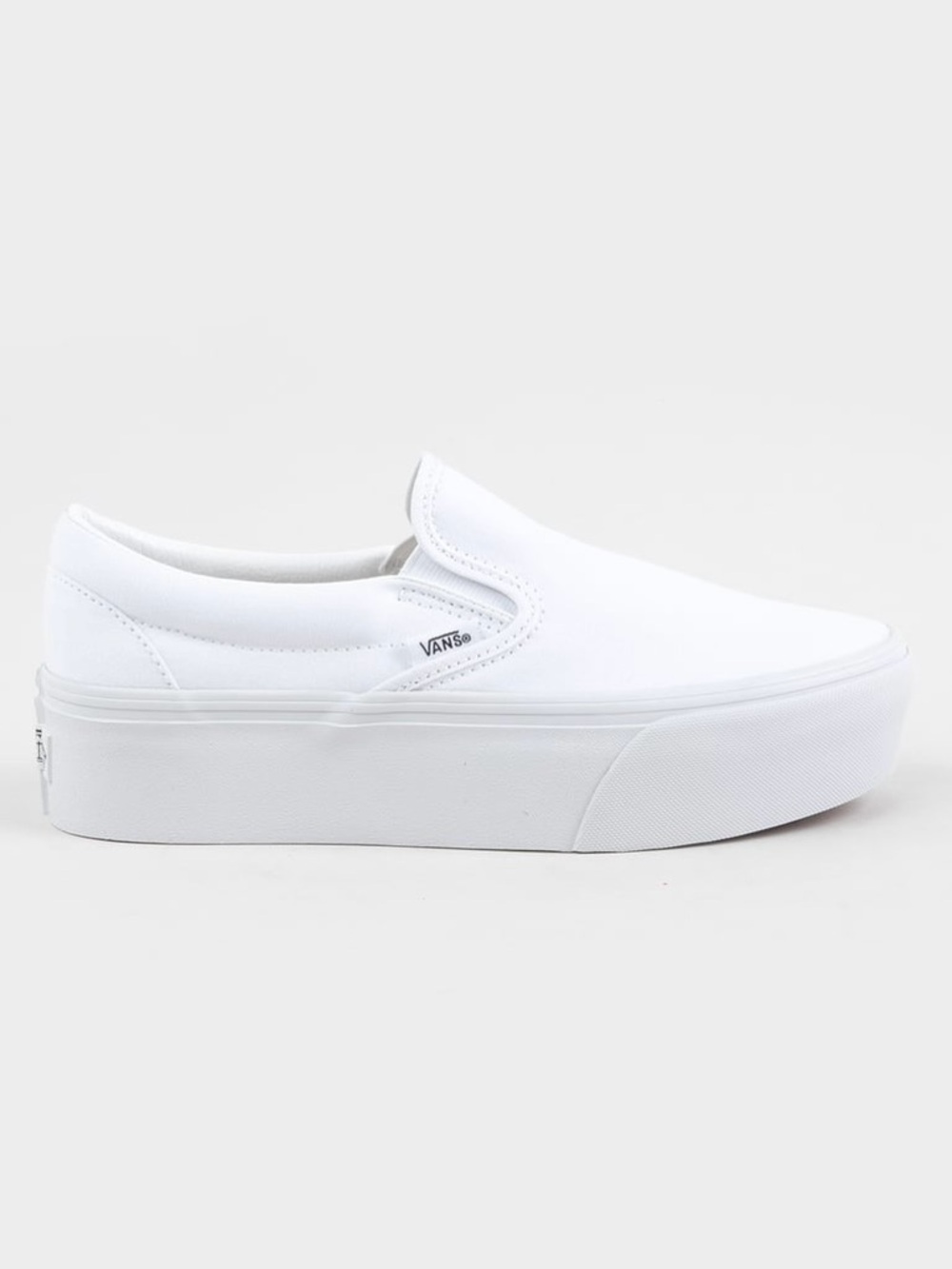 Vans Classic Slip-On Stackform Shoes White Canvas Platform Sneakers